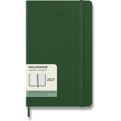 Moleskine A5 týždenný 2027 tmavo zelený