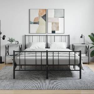 vidaXL Нощни масички, 2 бр, cив сонома, 50x41x65 см, инженерно дърво (826090)