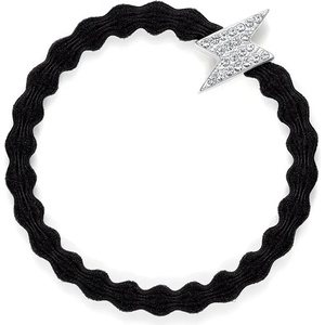 By Eloise London Silver Diamanté Bolt Black