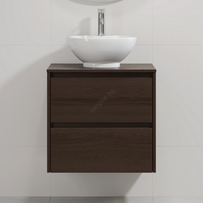Bath Deluxe Шкаф за баня с мивка TRONDHEIM/DRAMMEN 60x57x46 см орех/бял (SETBT0148A)