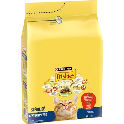 Friskies Sterilised hovädzie kura zelenina 3 kg