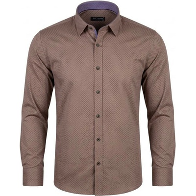 Ego man pánská košile regular fit EGB-513-2 taupe