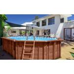 POOL EXPERT Овален дървен басейн 727 х 396 х 136 см