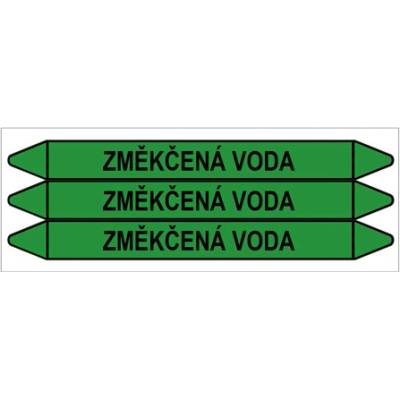 Značení potrubí, změkčená voda,3 ks, 355 × 37 mm PZ 008710