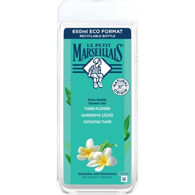 Le Petit Marseillais Extra Gentle Tiaré Flower hydratační a osvěžující sprchový gél 650 ml