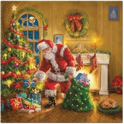 PAW SDL231800 Santa is Here servítky 3V vianočné 20ks 33x33cm