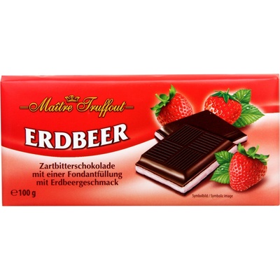 Maitre Truffout hořká s jahodovu náplní 100 g
