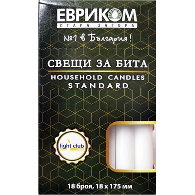 ЕВРИКОМ свещи за бита, 18 х 175мл, 18 броя