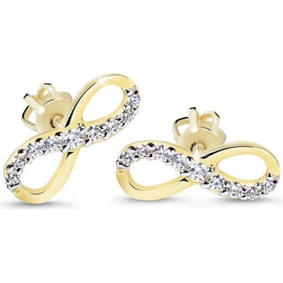 Cutie Diamonds náušnice zo žltého zlata s briliantmi v tvare nekonečna DZ60149-30-00-X-1