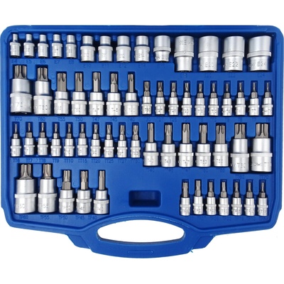 Satra S-ST60B Nástrčné a zástrčné hlavice TORX, 1/4”, 3/8” a 1/2”, sada 60 kusů – Zboží Mobilmania