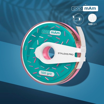 STALEKS Сменяем файл-лента papmAm бяла Expert 100 грит в пластмасова поничка (ATC-100w)