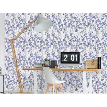 DIMEX ART s. r. o Луксозна флизелинова тапета синьо-виолетови незабравки