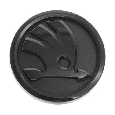 Znak ŠKODA 90mm černá matná 5JA853621 32D853621A – Zboží Mobilmania