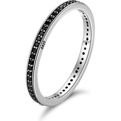 Olivie Stříbrný prsten Černý zirkon 4709