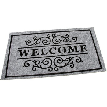 FLOMA Welcome Deco Šedá textilná čistiace vnútorné vstupná rohož 33 cm x 58 cm x 0,3 cm