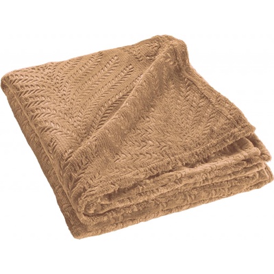 Douceur d'intérieur Flanelový přehoz na sedačku, NELIA, 125 x 150 cm, hnědý hnědá