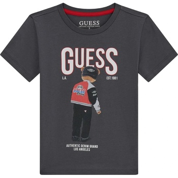 Guess Тениска с къс ръкав Guess - Мече в гръб, тъмносива, 12 м (20261-N6RI05-K8HM4-G9I4-12M)