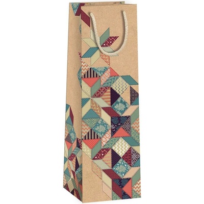 ARGUS Dárková papírová taška NATUR na víno (11 x 36 cm) 07340099
