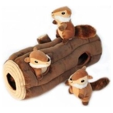 ZippyPaws Burrow Log with 3 Chipmunks 35,5 cm