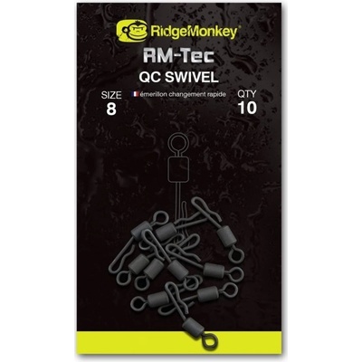 RidgeMonkey Rychlovýměnný obratlík Quick Change Swivel veľ.8 10 ks