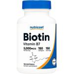 Nutricost Biotin 5000 mcg | with Coconut Oil Softgels [150 Гел капсули]