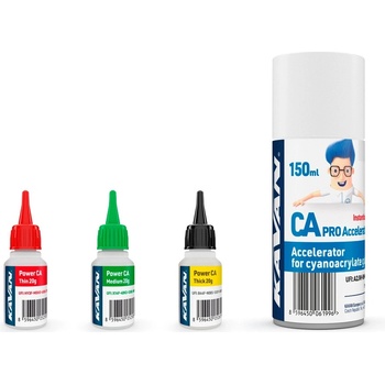 KAVAN CA PACK vteř.vlepidlo 3x20g Ř,S,H + aktivátor 150ml EN
