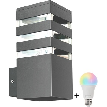 Polux LED RGBW димируемо външно стенно осветително тяло TEKSAS 1xE27/12W/230V IP44 антрацит (LEDSA1549)