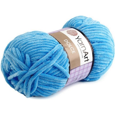 Pletací žinylková příze Dolce 100 g Varianta: 6 (758) modrá nebeská, Balení: 1 ks 42108/79186/190229