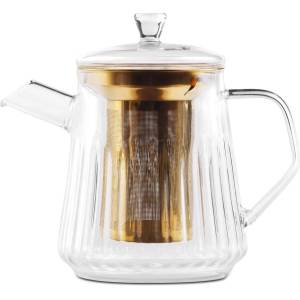 Vialli Design Стъклен чайник с цедка в златист цвят 900 ml Mia - Vialli Design (32057)