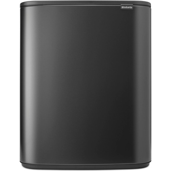 Brabantia Кош за отпадъци с бутон BO TOUCH BIN, 2x 30 л, тъмносив, стомана, Brabantia (BRAB233609)