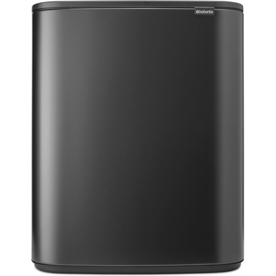 Brabantia Кош за отпадъци с бутон BO TOUCH BIN, 2x 30 л, тъмносив, стомана, Brabantia (BRAB233609)