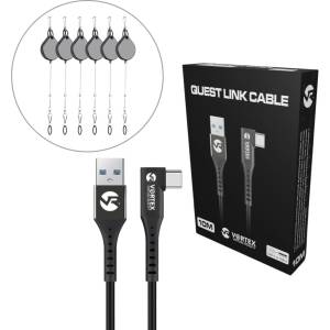 Vortex Virtual Reality VortexVR USB-A 10m комплект кабел за Meta Link | с куки за Meta Quest 3 / 3S / 2 (VVR.K10M.HA.USB.A.OQ2.2022)