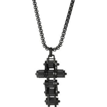 HARAHU Колие Chain Cross - Черно KP29312 (29312)