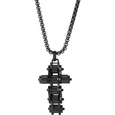 HARAHU Колие Chain Cross - Черно KP29312 (29312)