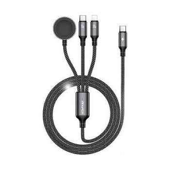 Huawei AWEI W23 cable 2in1 USB-C 100W / Lightning 10W / Watch 2.5W black