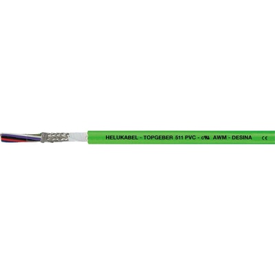 Helu TOPGEBER 511 707389 vedenie čidiel 6 x 0.14 mm² + 4 x 0.14 mm² 50 m zelená
