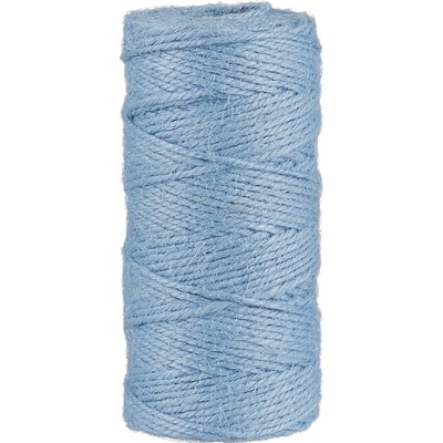 Ib Laursen Jutový provázek Light Blue 100 m, modrá barva, textil
