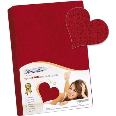 Bellatex froté prostěradlo Kamilka červené 140x200