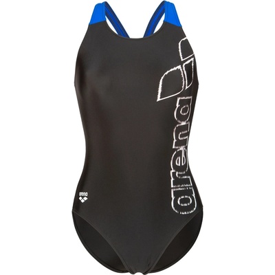 arena Дамски бански костюм Arena Women's Scratchy Swimsuit V Back Swimsuit - Black / Neon Blue - размер 42 (EU) (150-5861-0115)