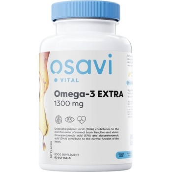 Osavi Omega-3 Extra 1300 mg [120 Гел капсули] Лимон