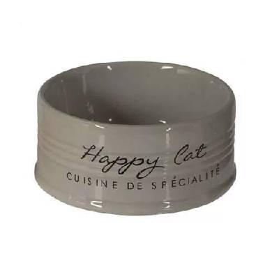 DUVO+ Keramická miska pre mačky HAPPY CAT - sivá 10,5cm 300ml (DUVO+ Keramická miska pre mačky HAPPY CAT - sivá 10,5cm 300ml)
