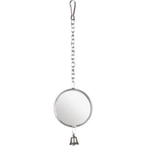 Flamingo spegel rund metall - Играчка за папагали , кръгло метално огледало, диаметър 5 см