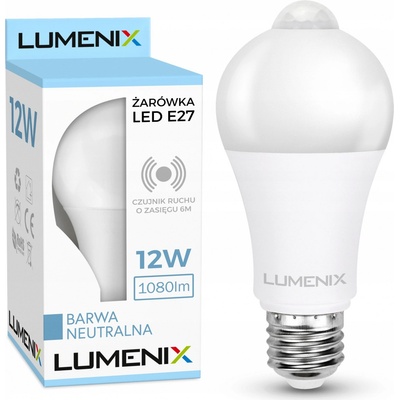 Berge LED žiarovka E27 12W so senzorom pohybu a súmraku