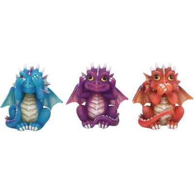 Комплект статуетки Nemesis Now Adult: Humor - Three Wise Dragonlings, 8 cm (B3756K8)