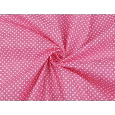 Prima-obchod Bavlněná látka / plátno puntíky, barva 16 (353) pink