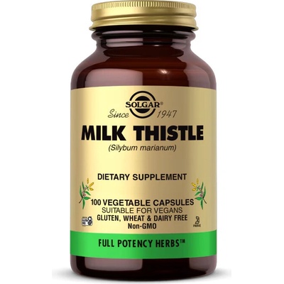Solgar Milk Thistle 80% Silymarín 450 mg 100 rastlinných kapsúl