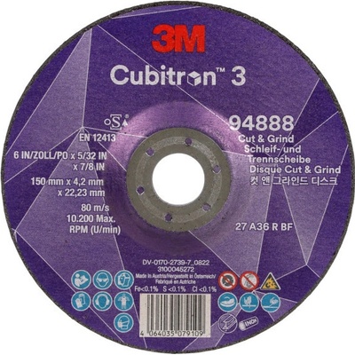 3M Cubitron Brusný a řezný kotouč 150 x 4,2 x 22,23 mm 94888