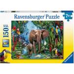 Ravensburger Пъзел Ravensburger от 150 XXL части - Слонове в оазиса (12901) - ozone