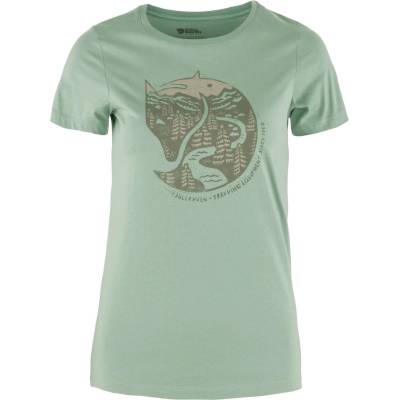 Fjällräven Дамска тениска Fjällräven Women's Arctic Fox Print T-shirt - Misty Green (116-4547-0912)