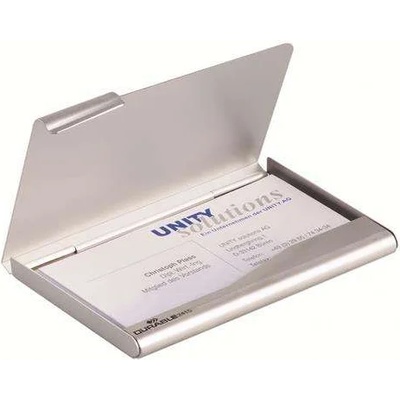 Durable Държач за визитни картички, метален, 20 бр. , durable, матово сребро (241523)